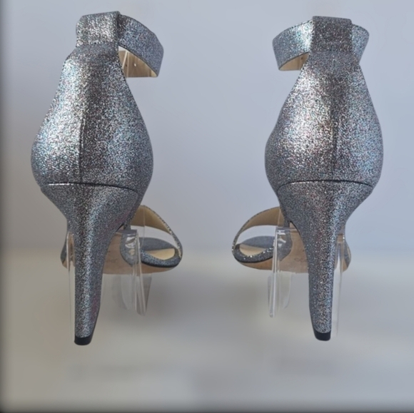 Jimmy Choo Edina 85 Ankle Strap Sparkle Sandals Luxury Leather Heels - Picture 16 of 17